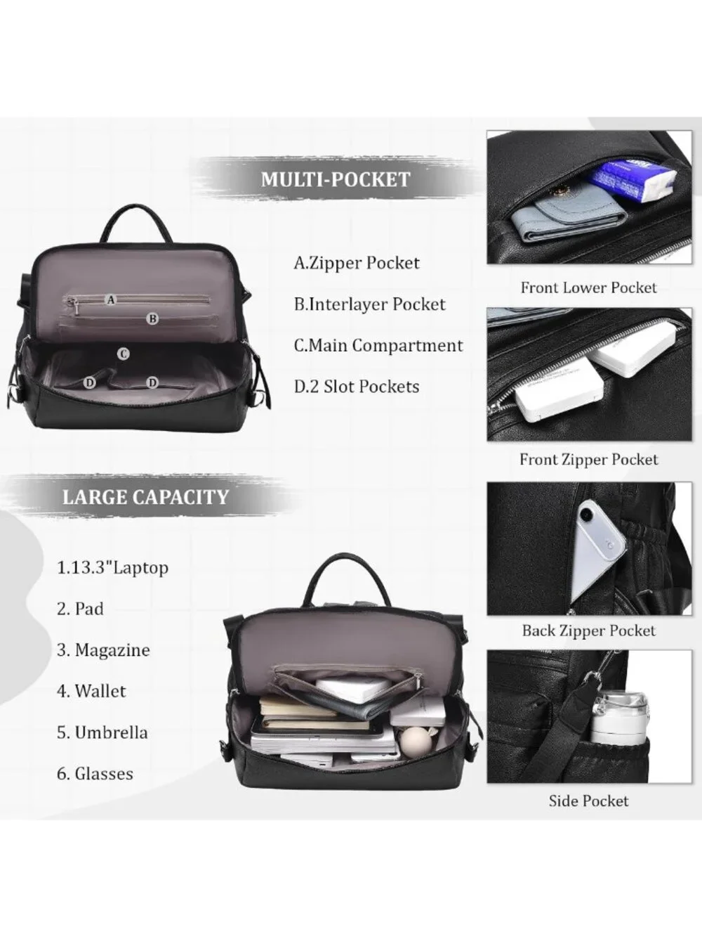 Stylish Women's Leather Backpack Purse | Travel Shoulder Bag for Everyday Use